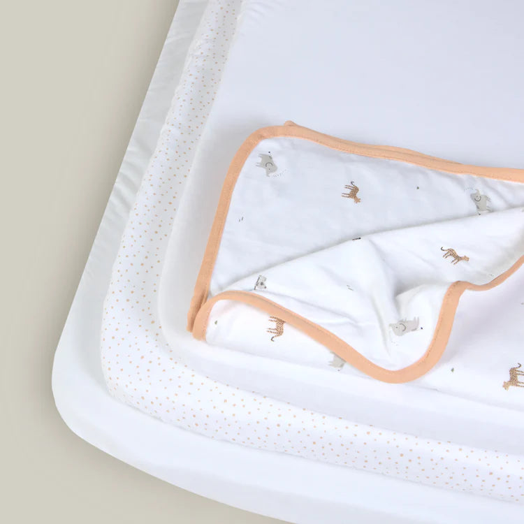 Baby Elegance Jersey Cot Bed Bedding Set 70x140cm 4 pack - Safari Collection