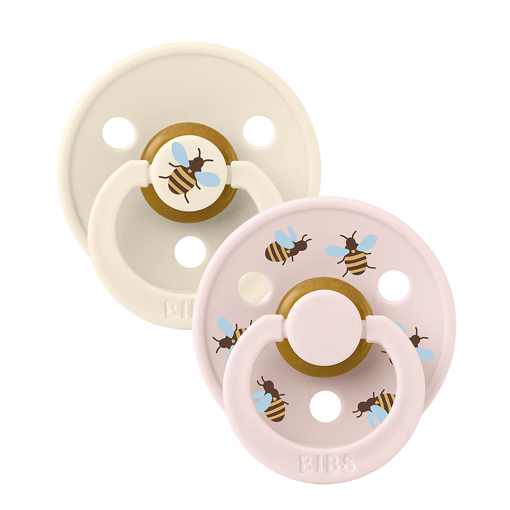 BIBS STUDIO Colour Pacifiers 2 Pack Bumblebee - Ivory/ Petal