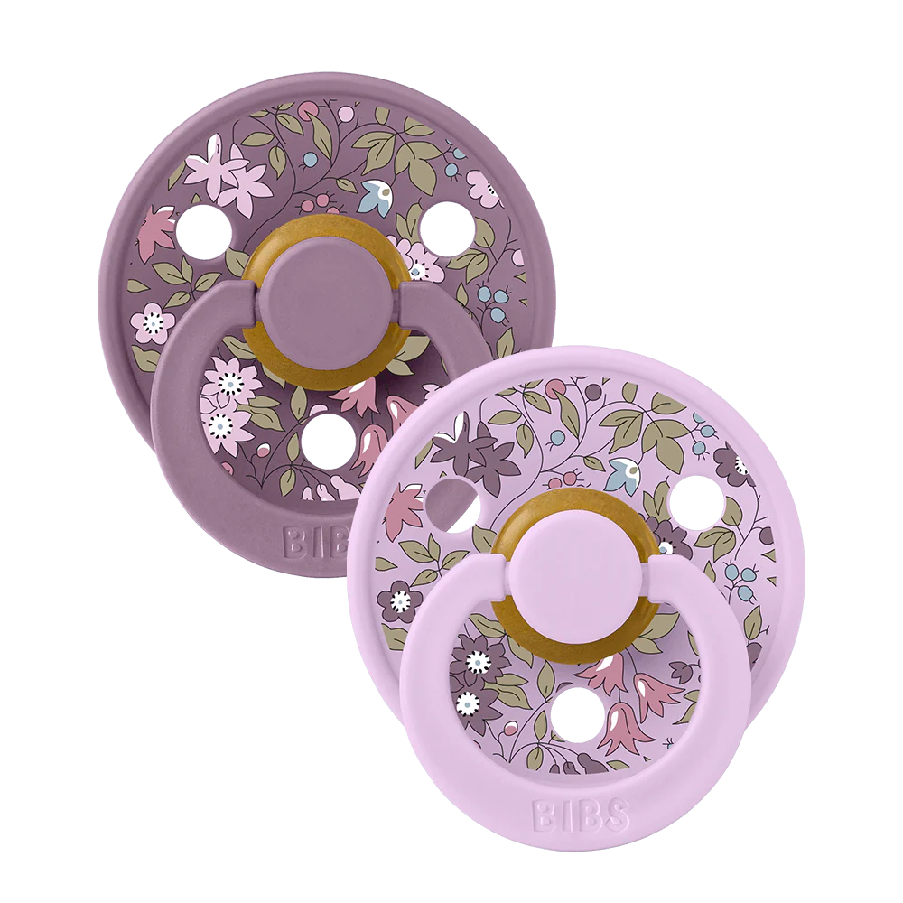 BIBS x LIBERTY Colour Pacifiers 2 Pack Chamomile Lawn - Violet Sky Mix