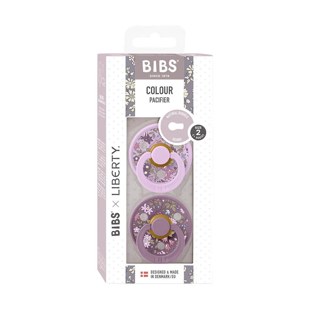 BIBS x LIBERTY Colour Pacifiers 2 Pack Chamomile Lawn - Violet Sky Mix