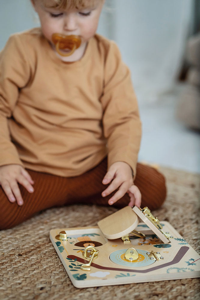 Small Foot Latch & Lock Activity Board - Safari