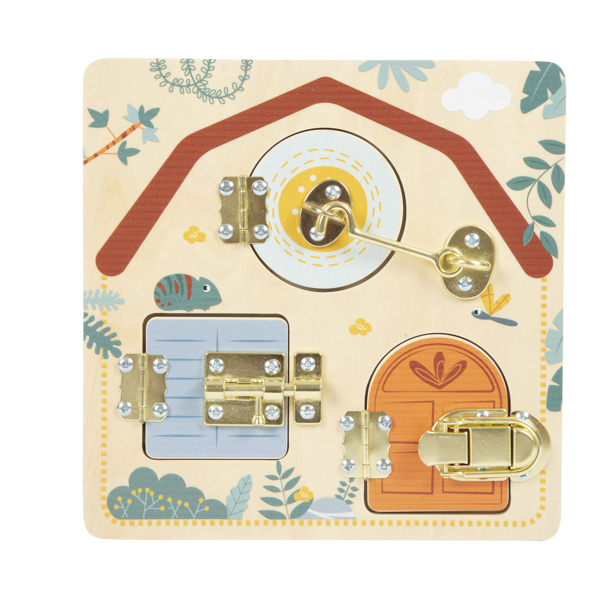 Small Foot Latch & Lock Activity Board - Safari