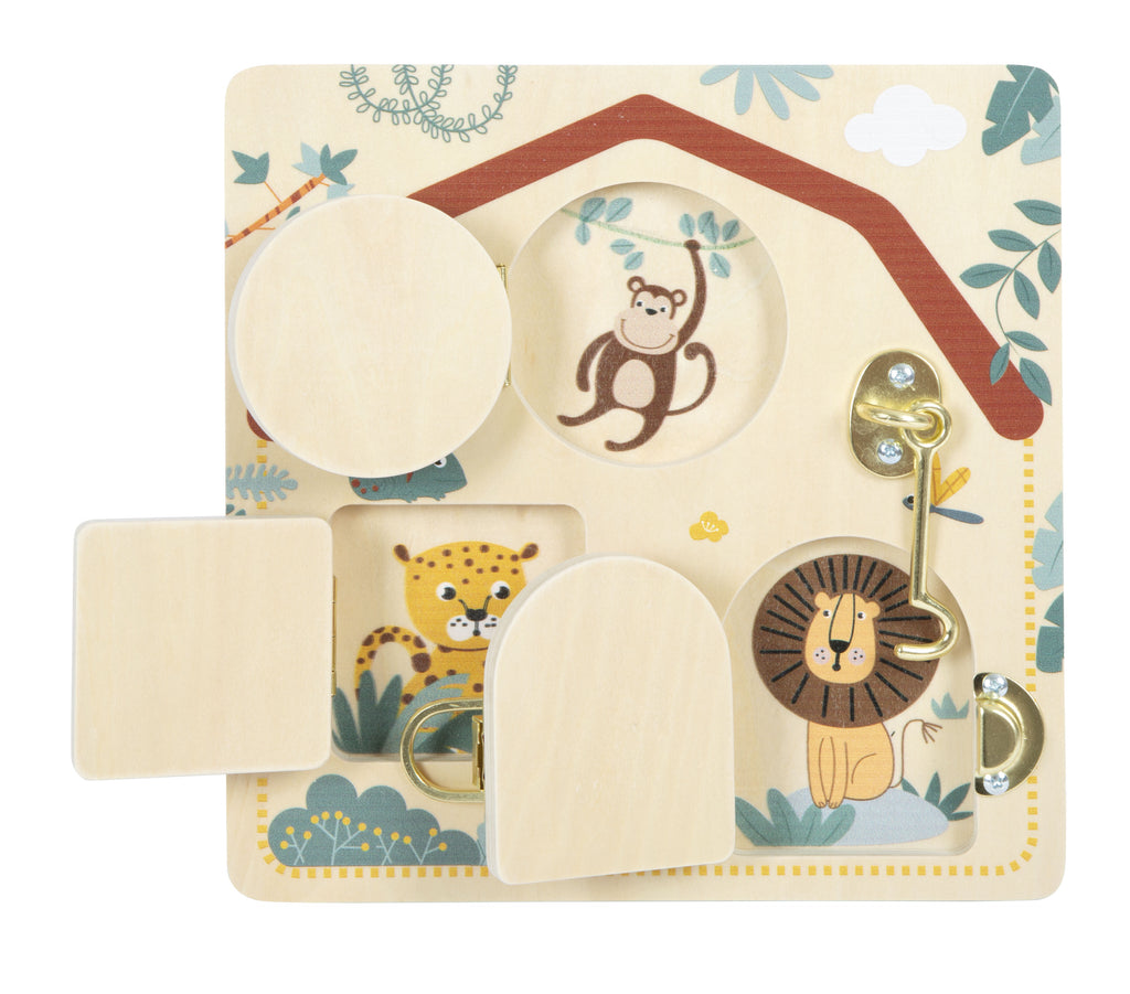 Small Foot Latch & Lock Activity Board - Safari