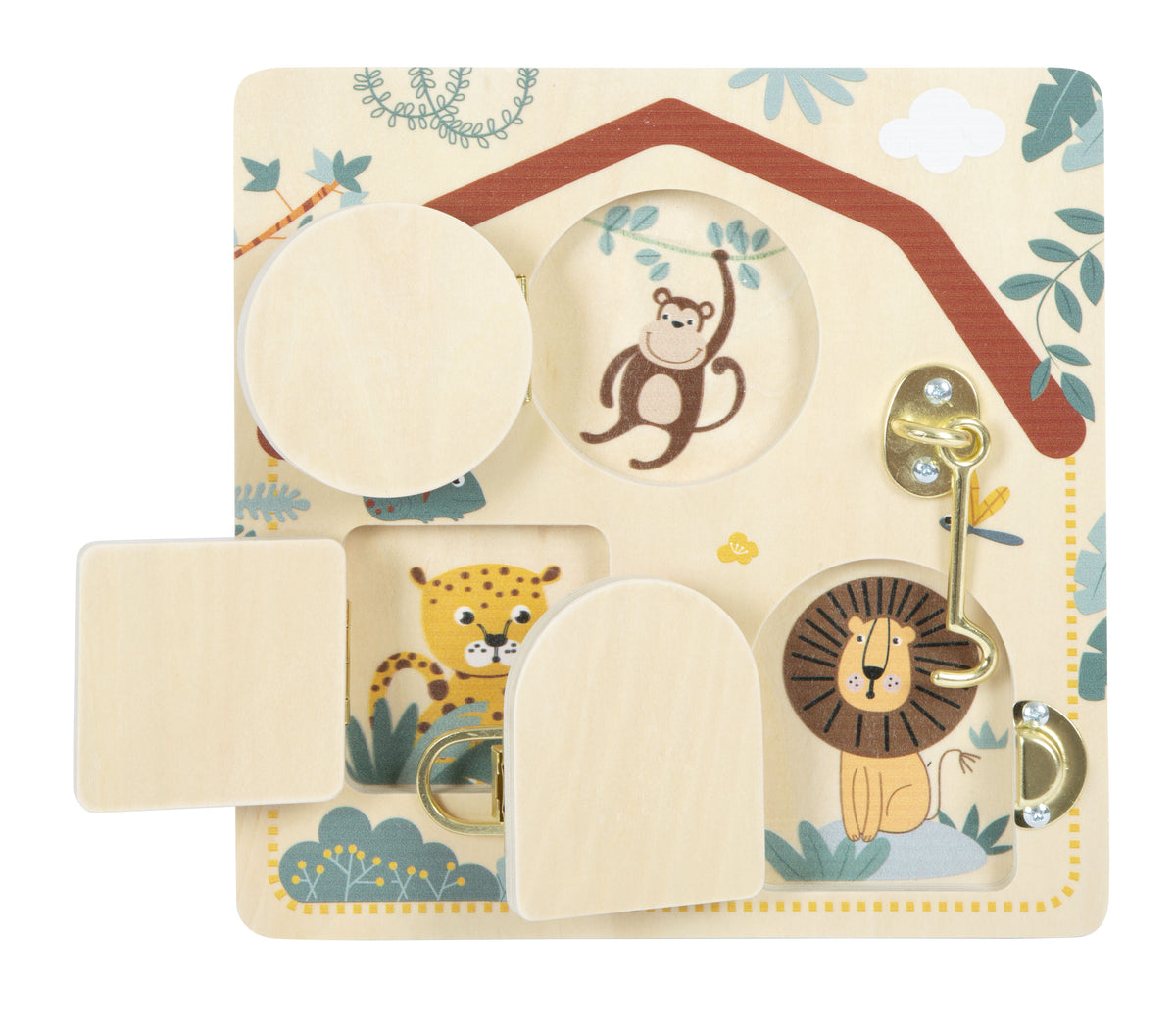 Small Foot Latch & Lock Activity Board - Safari