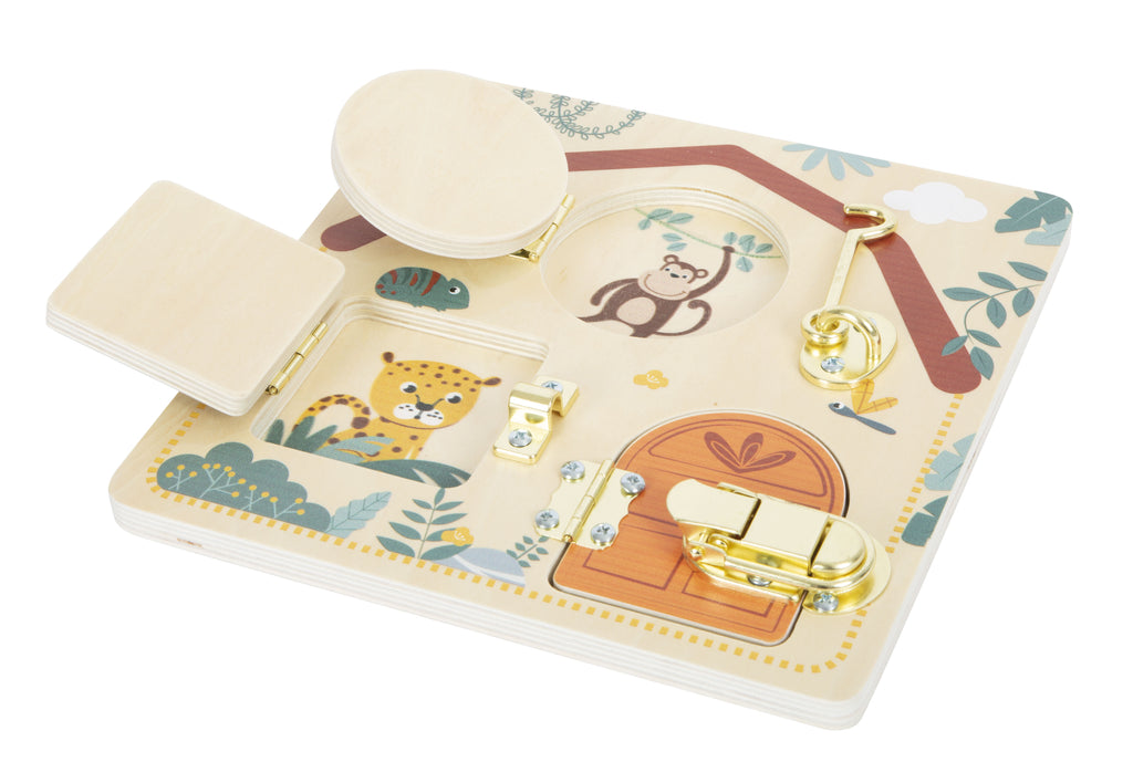 Small Foot Latch & Lock Activity Board - Safari