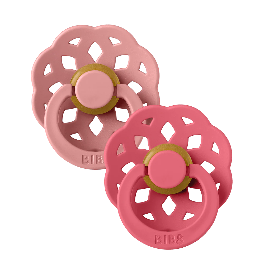 BIBS Boheme Pacifiers 2 Pack - Dusty Pink/Coral