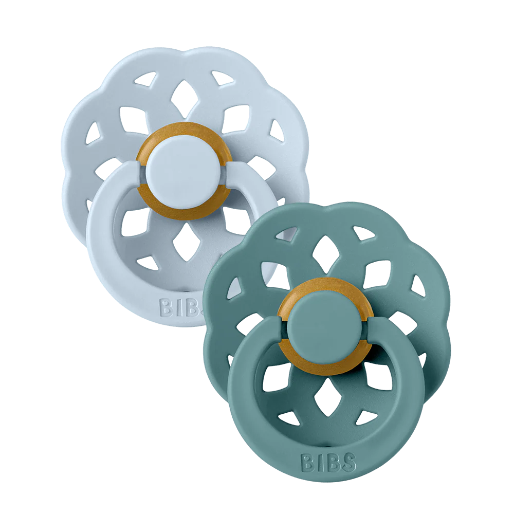 BIBS Boheme Pacifiers 2 Pack - Baby Blue/Island Sea