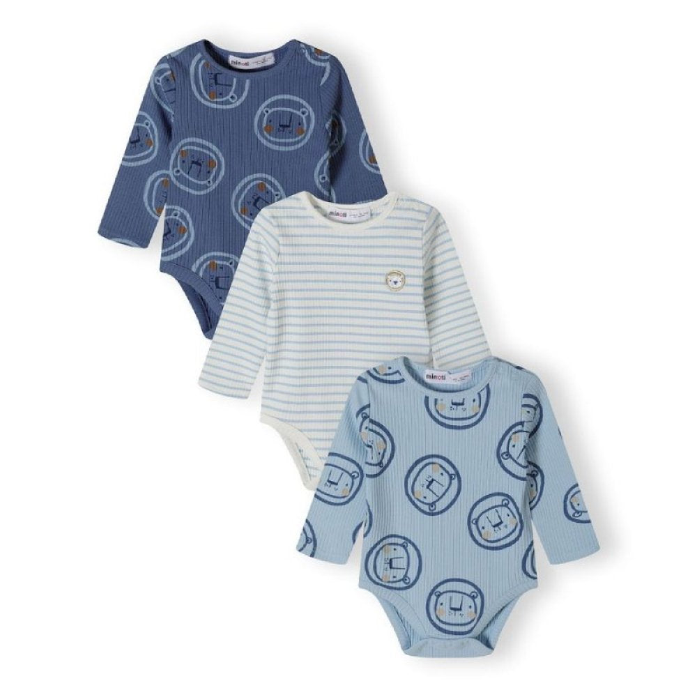 3 Pack Ribbed Bodysuits (NB-9 Months)