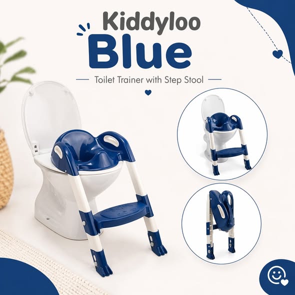 Kiddyloo Toilet Trainer Adjustable Foldable Seat with Step Range