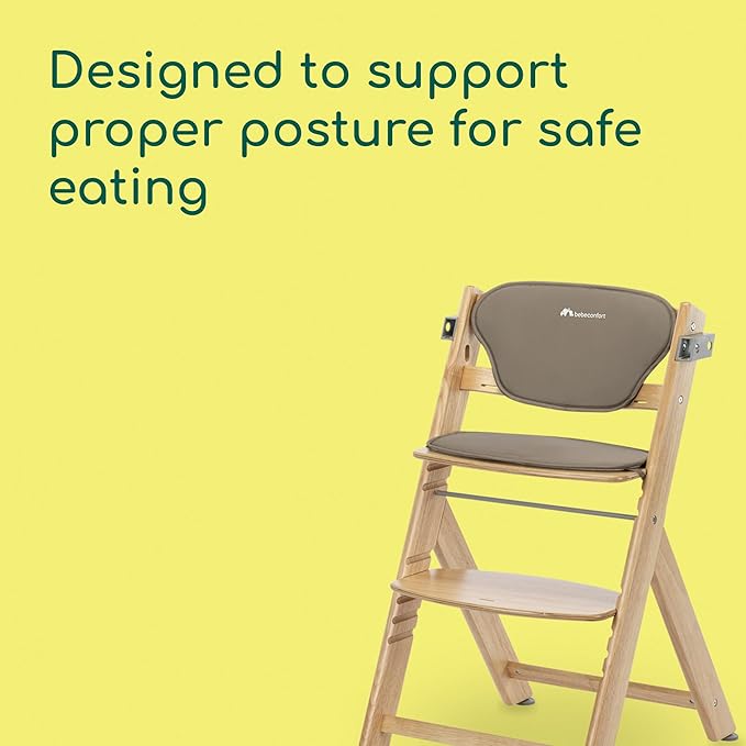 Bebe Confort Timba 2 Highchair with Cushion - Light Wood / Beige