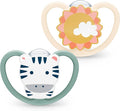 NUK Space Baby Pacifier, 6-18 Months Zebra and Sun
