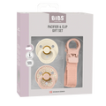 BIBS Colour Pacifier & Loop Clip Gift Set - Blush