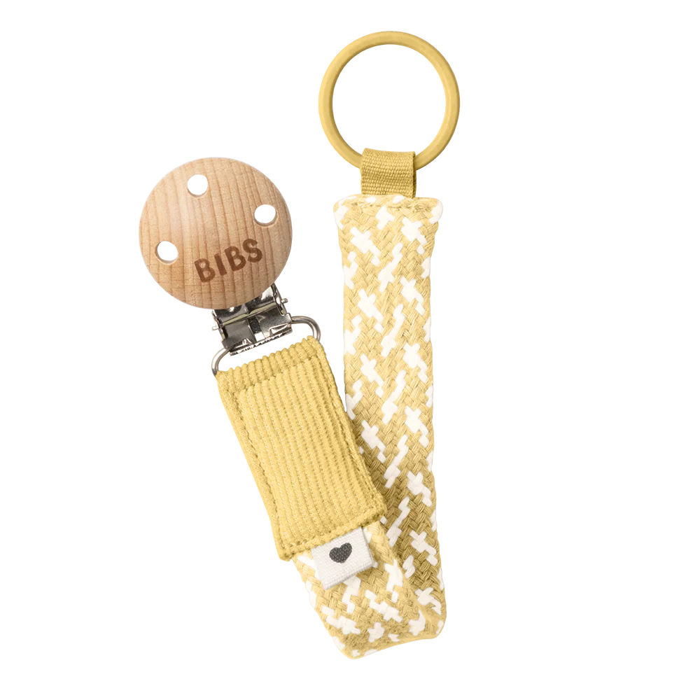 BIBS Pacifier Clip Ribbon - Pale Butter/ Ivory