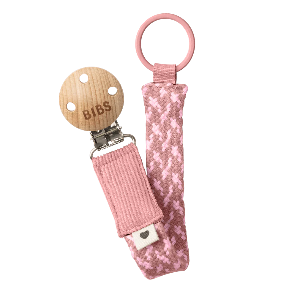 BIBS Pacifier Clip Ribbon - Pink/ Baby Pink