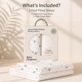 Baby Elegance Jersey Travel Cot Fitted Sheets 70x90cm 2 pack - Elephant Collection