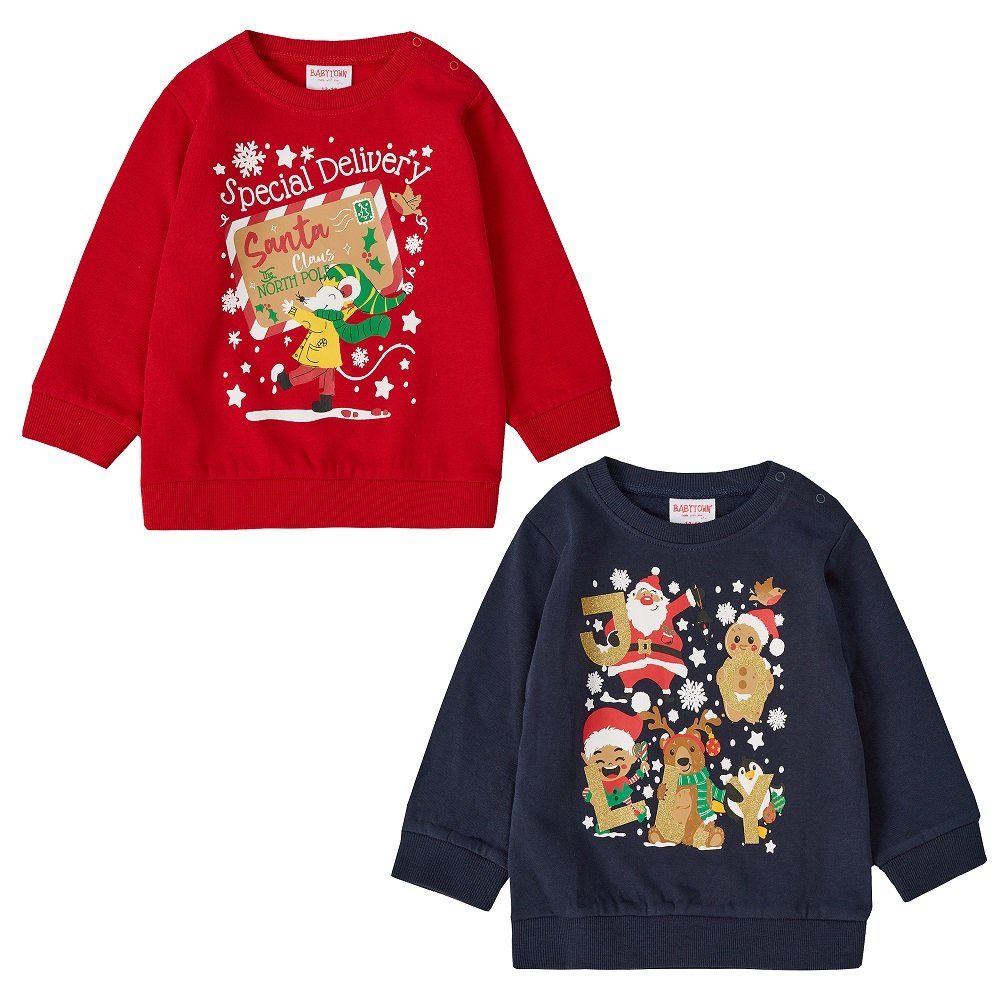 Babies Christmas Fleece Sweatshirts (3-24 Months)
