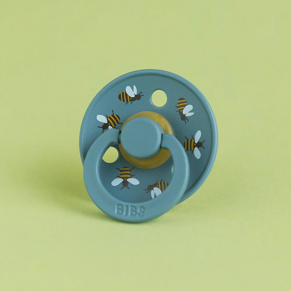 BIBS STUDIO Colour Pacifiers 2 Pack Bumblebee - Breeze/ Petrol