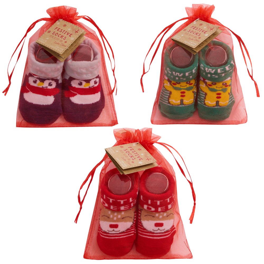 Baby Christmas Socks Gift Bag (0-12 Months) "3 Sets"