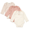 Baby Girls Organic Cotton 3 Pack Bodysuits With Extendable Gussets (NB-6 Months)