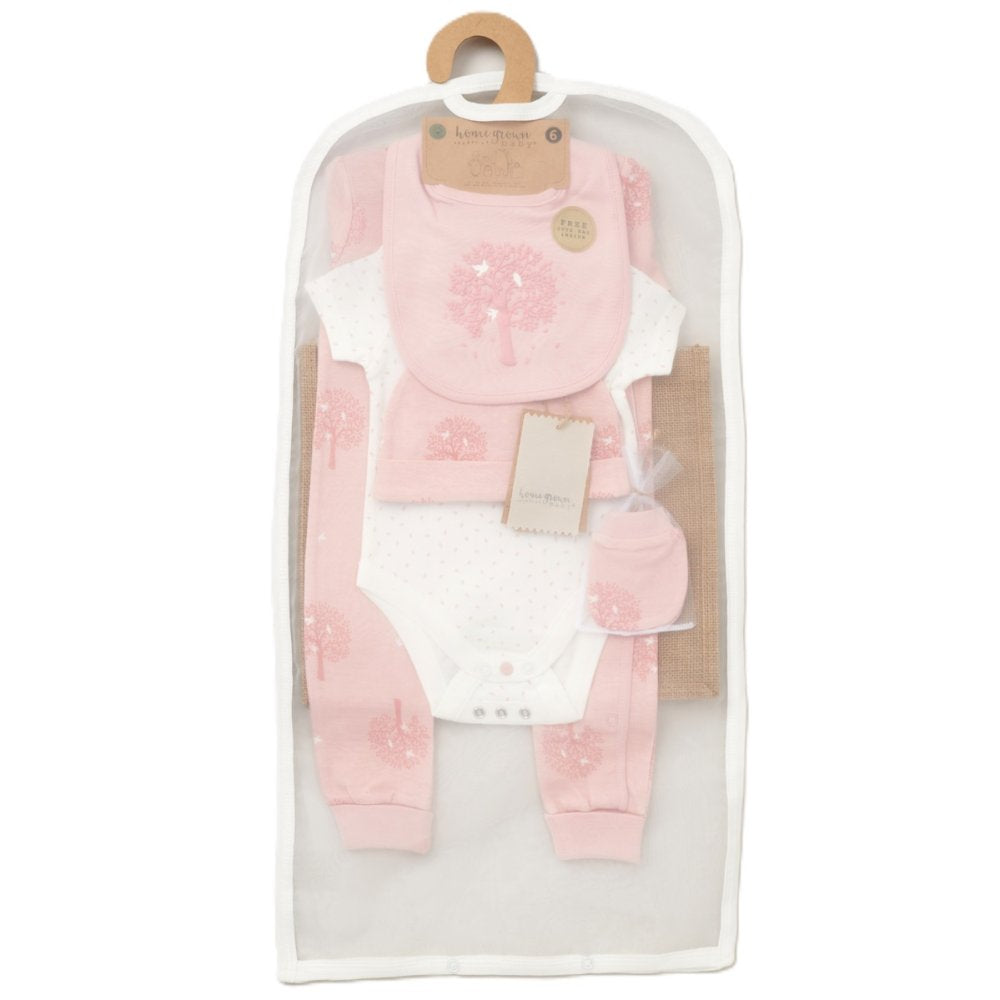 Baby Girls Organic Cotton 6 Piece Gift Set