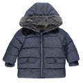Blue Textured Padded Coat 12-18 Months