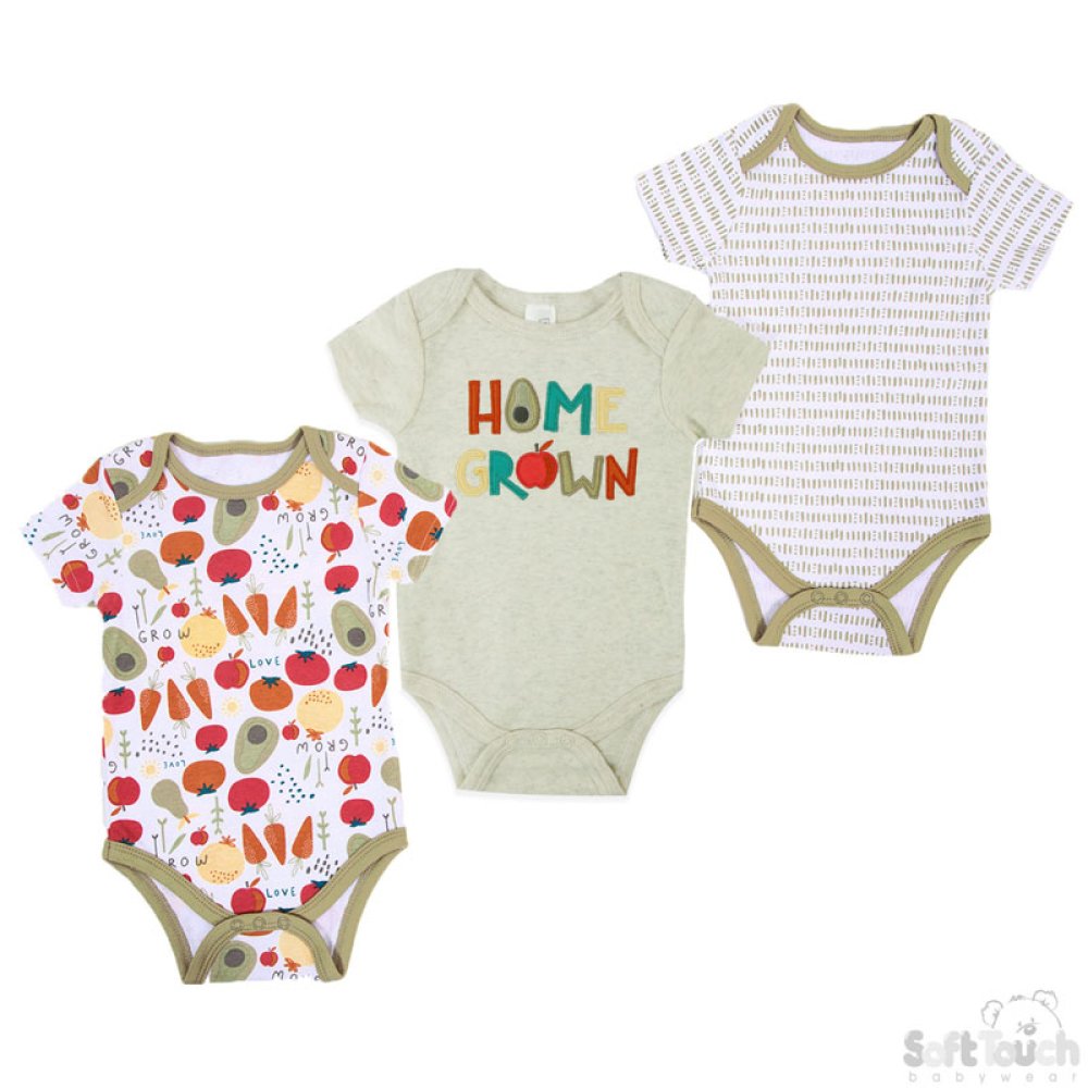 Soft Touch Body Suit 3 Pack - Home Grown
