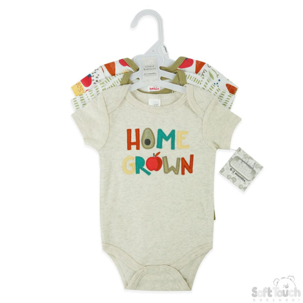 Soft Touch Body Suit 3 Pack - Home Grown