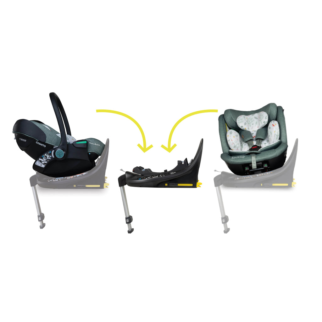 Cosatto Ultimate Wow 3 All Stage Family Rotate & Recline 2 Base Bundle Meadow