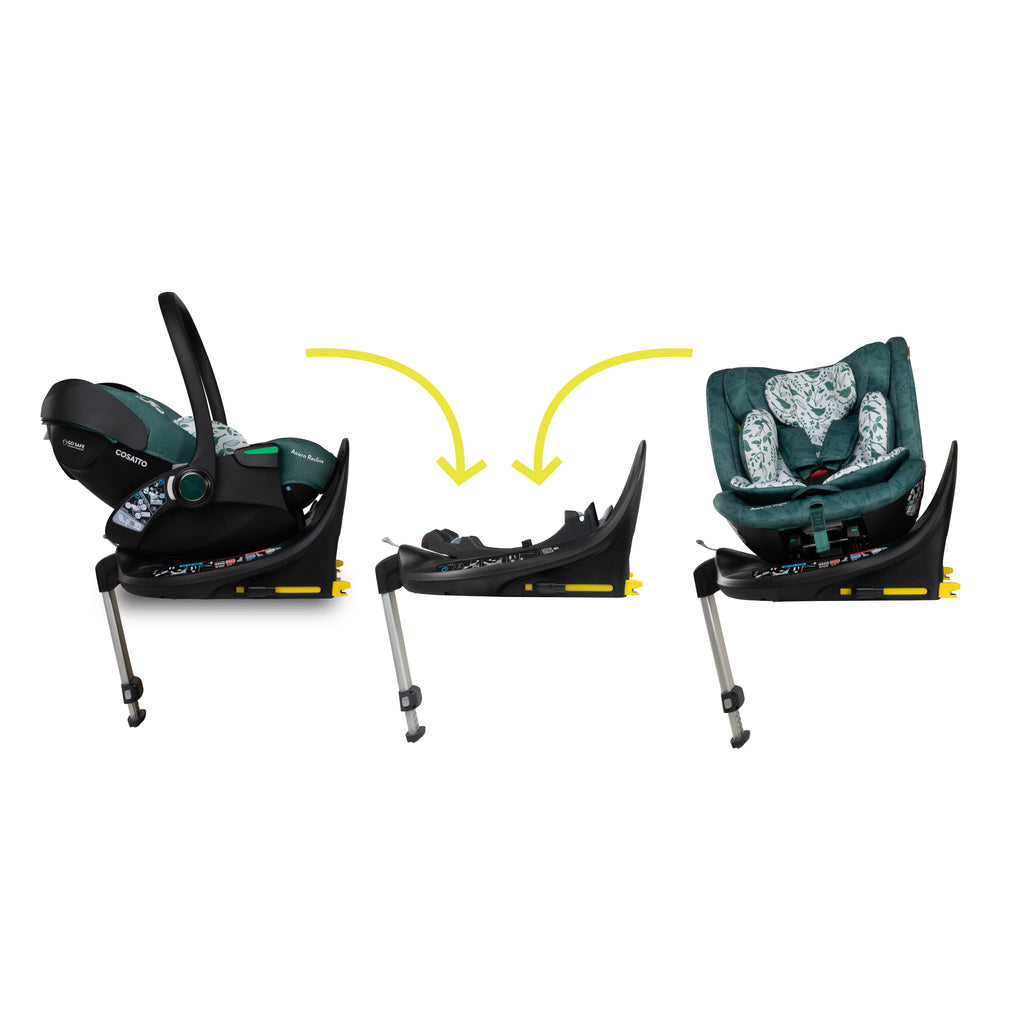 Cosatto Ultimate Special Edition Wow 3 All Stage Family Rotate & Recline 2 Base Bundle Wlidwood