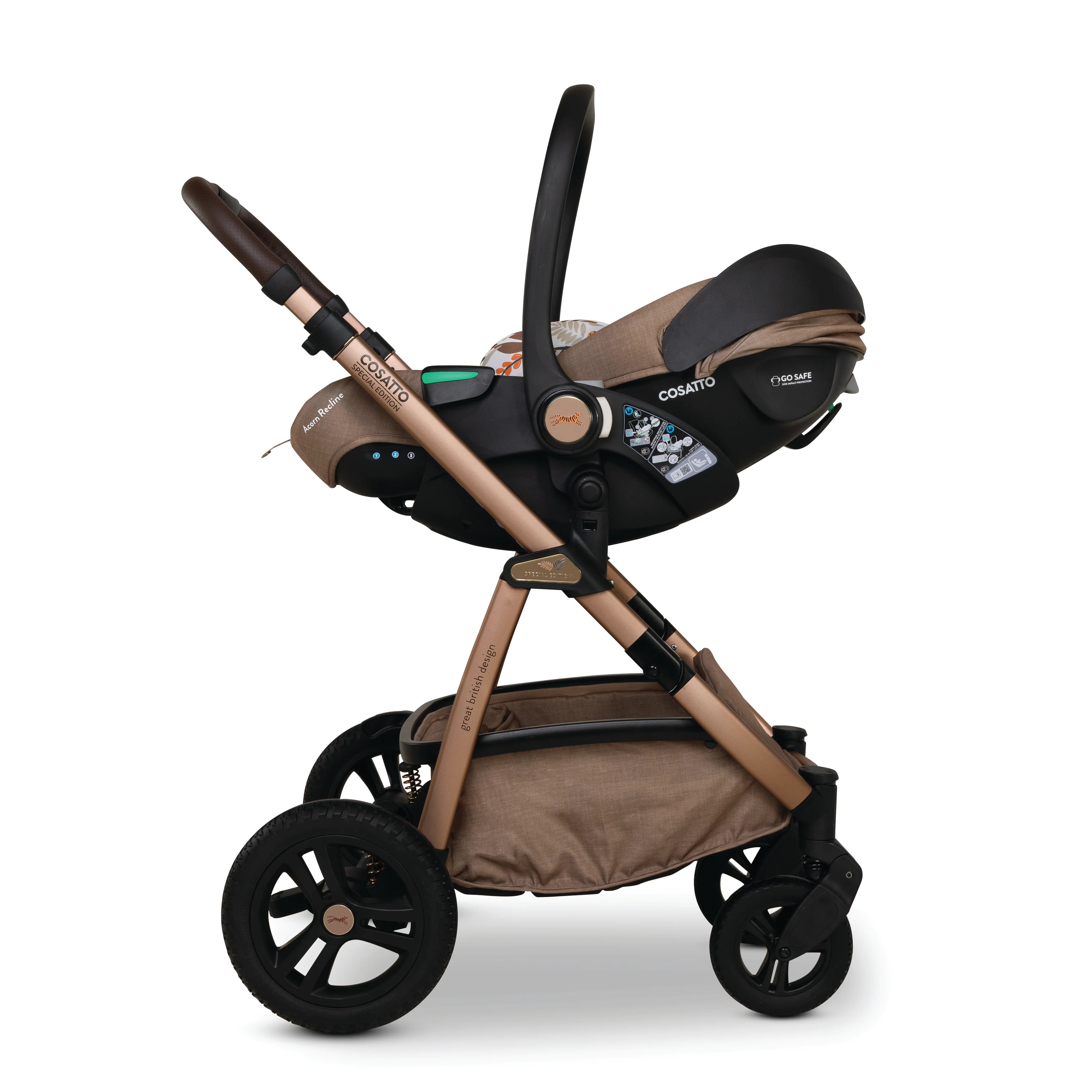 Cosatto Ultimate Special Edition Wow 3 All Stage Family Rotate & Recline 2 Base Bundle Tiger Tale