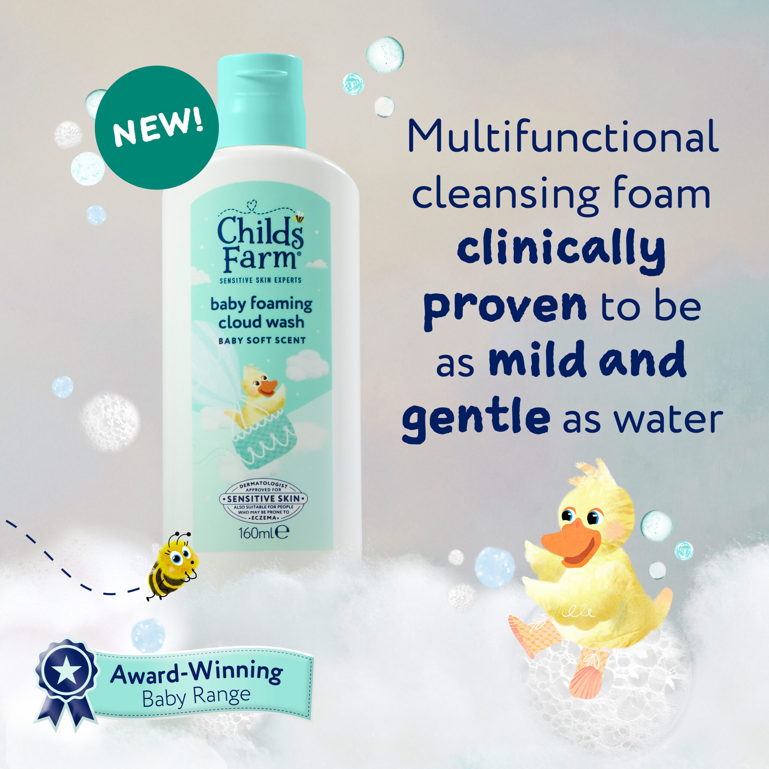 Childs Farm Baby Foaming Cloud Wash, Baby Soft Scent 160ml