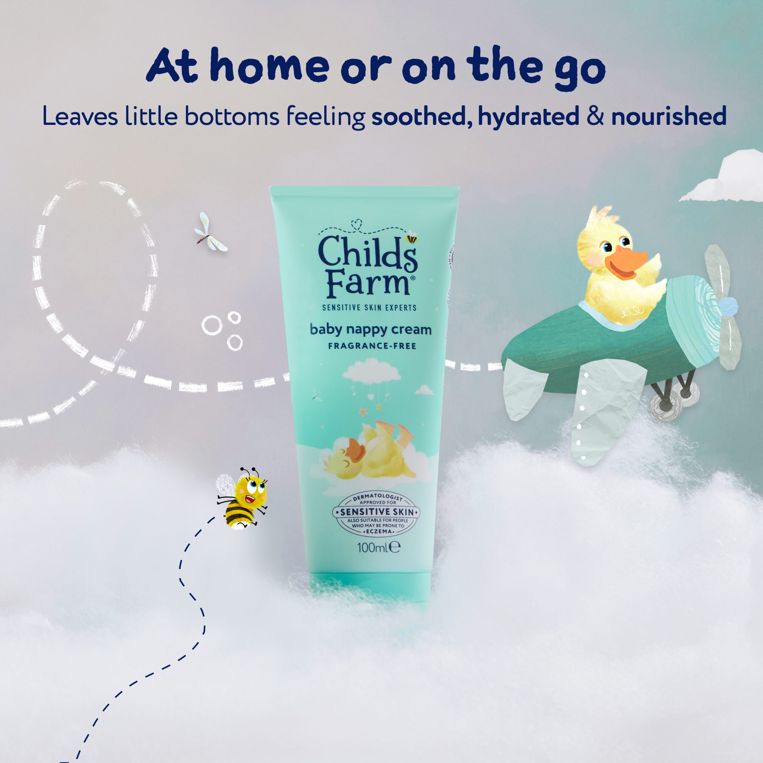 Childs Farm Baby Nappy Cream, Fragrance-Free 100ml