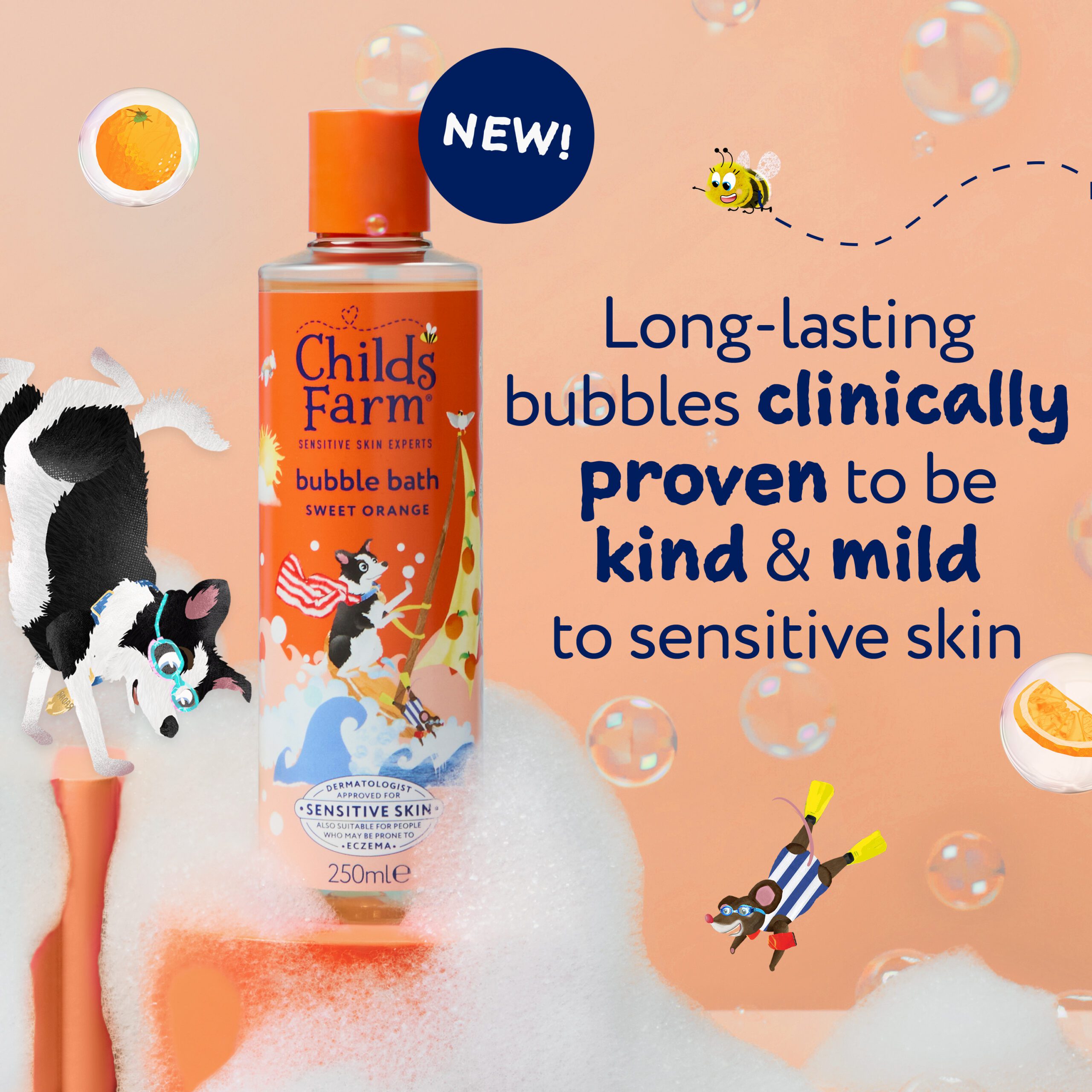Childs Farm Bubble Bath, Sweet Orange 250ml