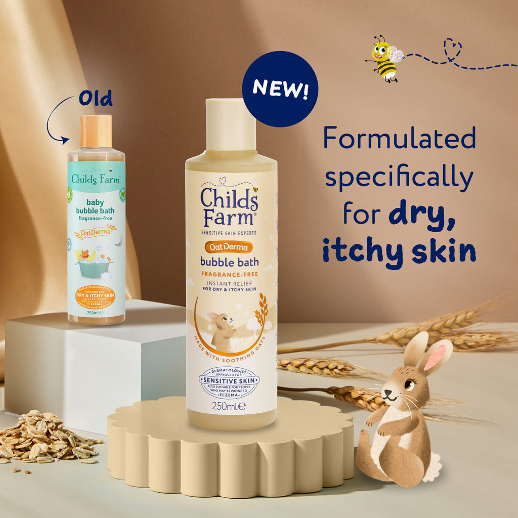 Childs Farm OatDerma Bubble Bath, fragrance free, 250ml