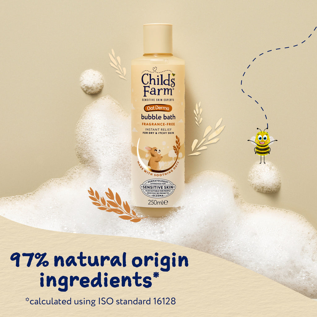 Childs Farm OatDerma Bubble Bath, fragrance free, 250ml