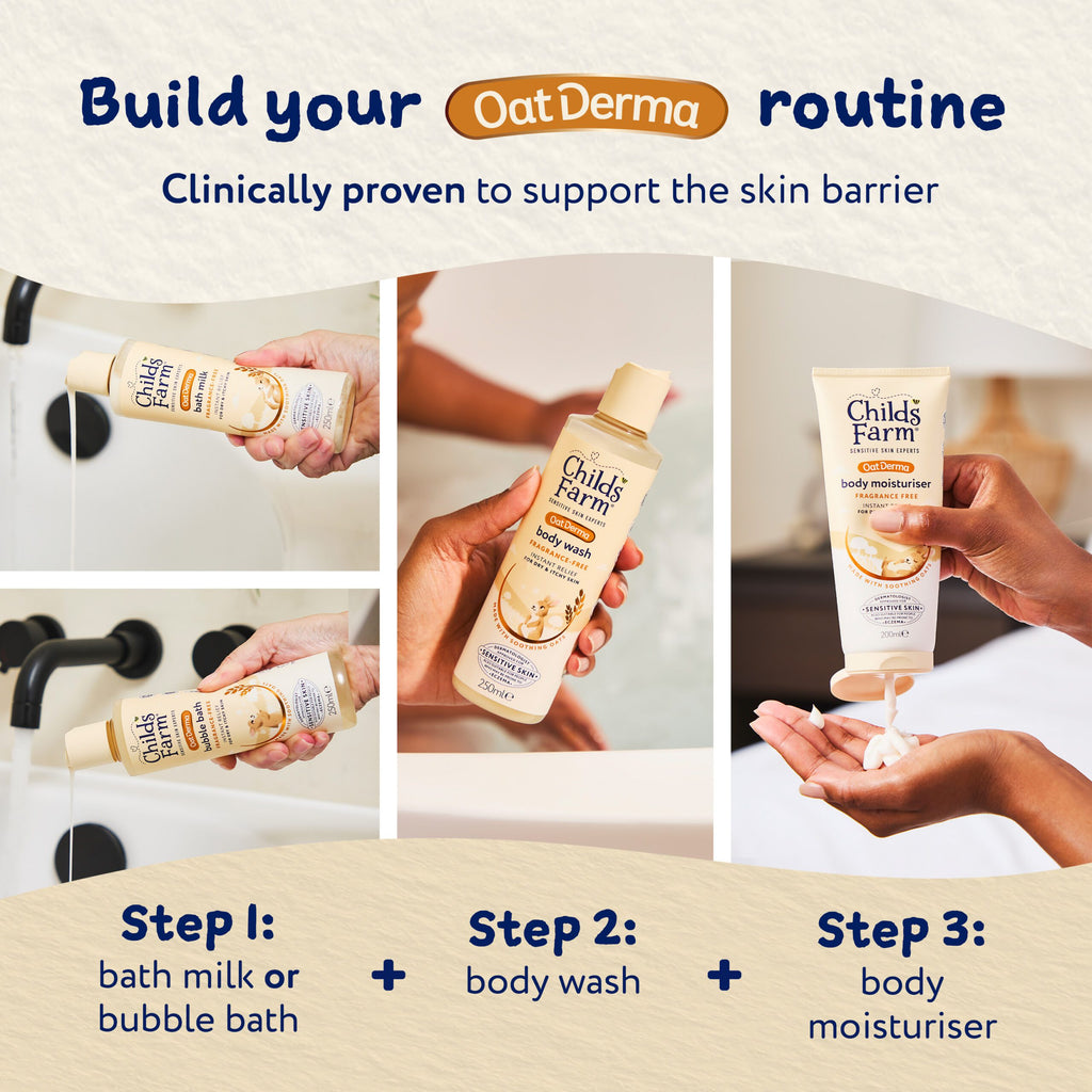 Childs Farm OatDerma Bubble Bath, fragrance free, 250ml