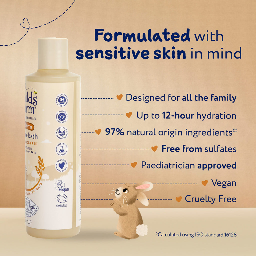 Childs Farm OatDerma Bubble Bath, fragrance free, 250ml
