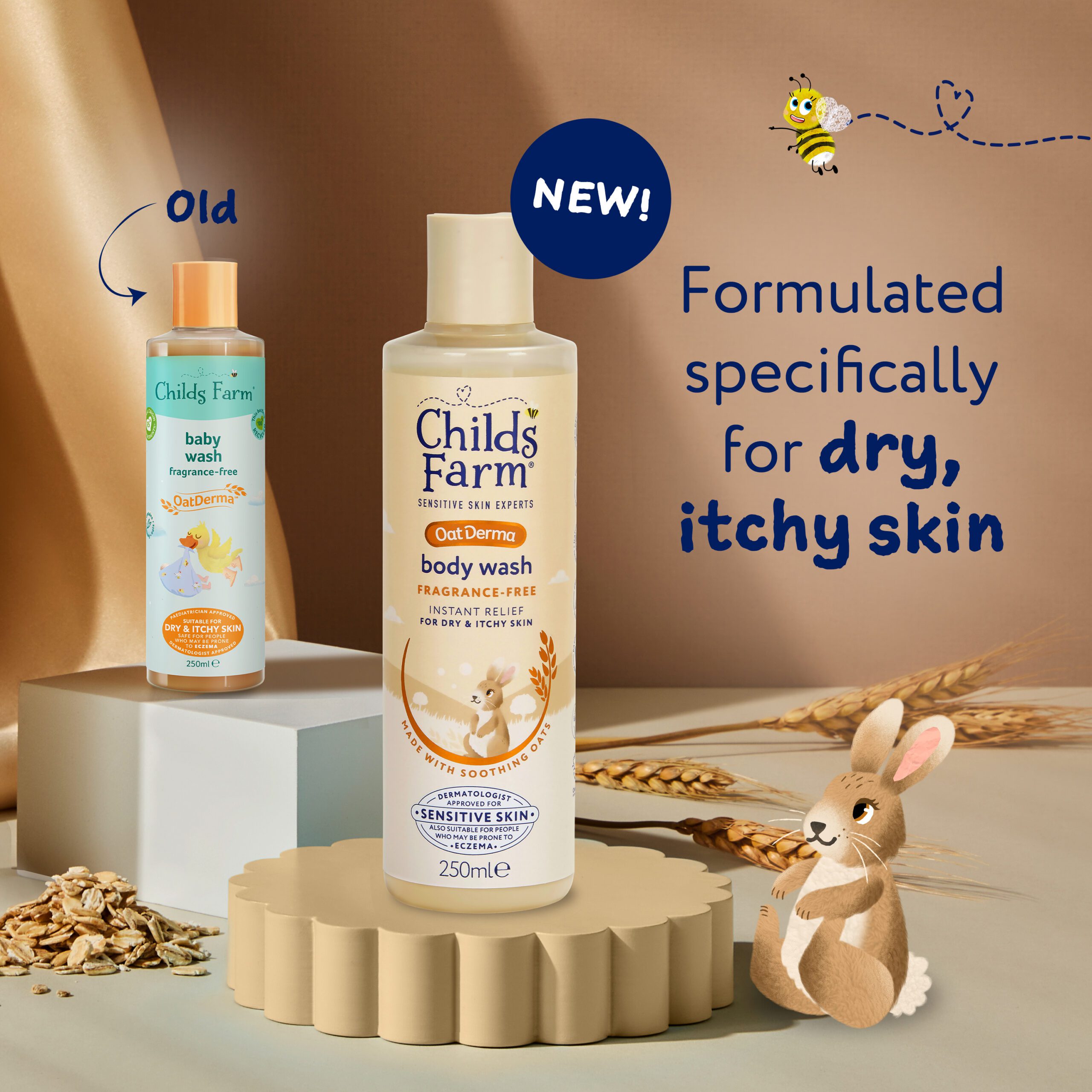 Childs Farm OatDerma Body Wash, fragrance free, 250ml