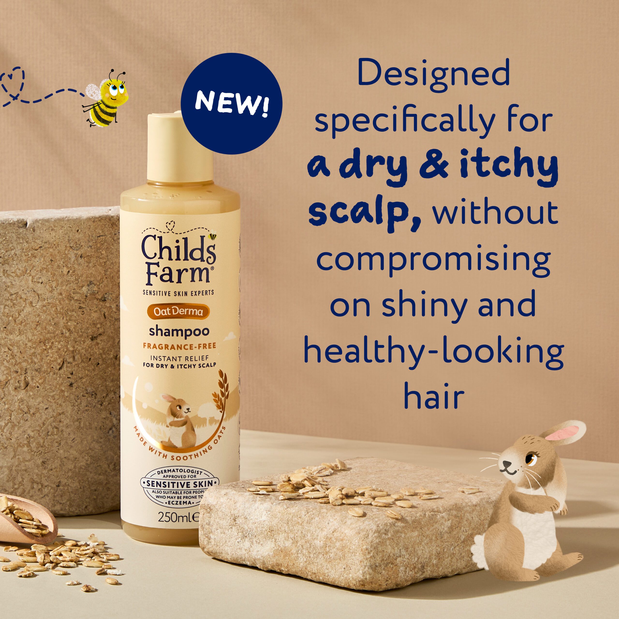 Childs Farm OatDerma Shampoo, fragrance free, 250ml
