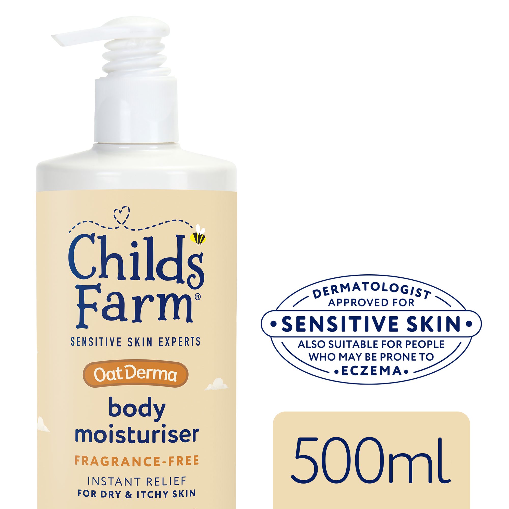 Childs Farm OatDerma Body Moisturiser, fragrance free, 500ml
