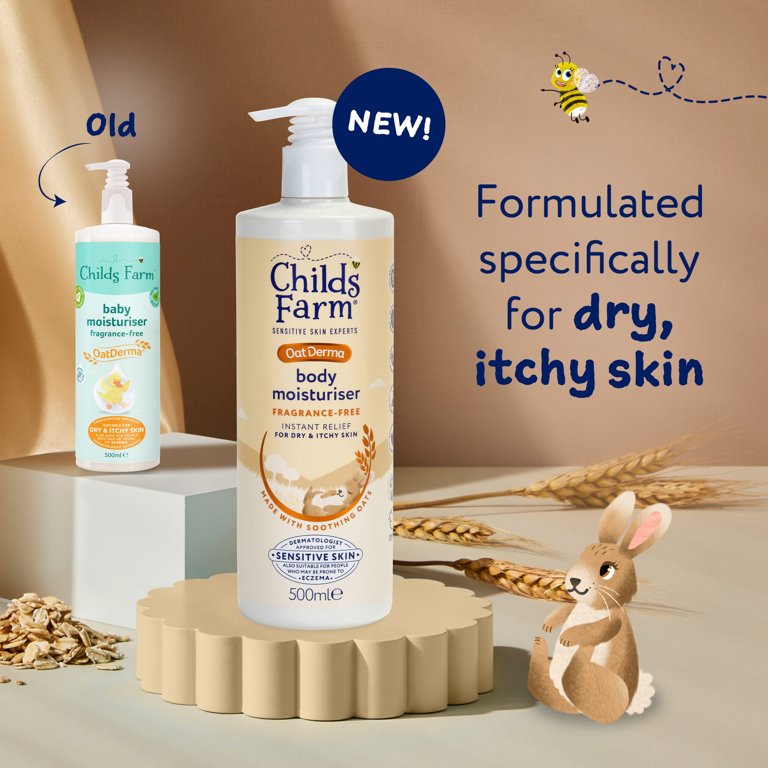 Childs Farm OatDerma Body Moisturiser, fragrance free, 500ml