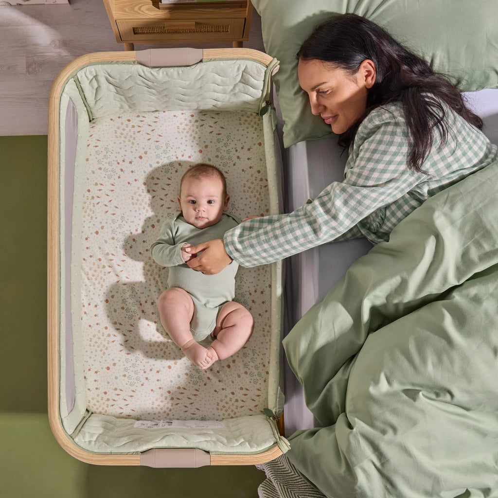 Tutti Bambini CoZee Air 2 Bedside Crib - Drifted Oak / Eucalyptus