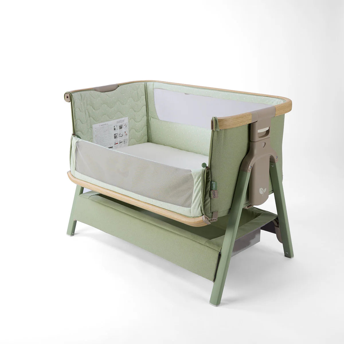 Tutti Bambini CoZee Air 2 Bedside Crib - Drifted Oak / Eucalyptus