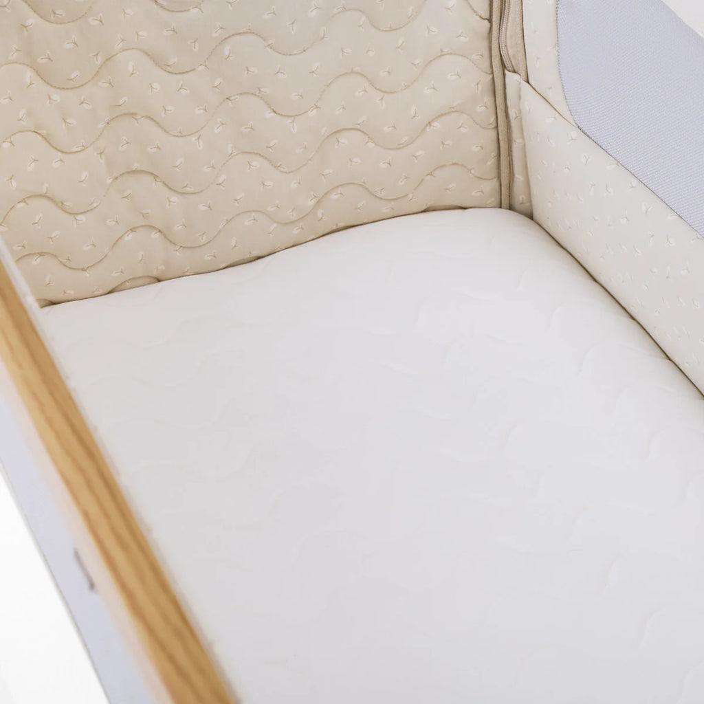 Tutti Bambini CoZee Air 2 Bedside Crib - Toasted Oak / Sand