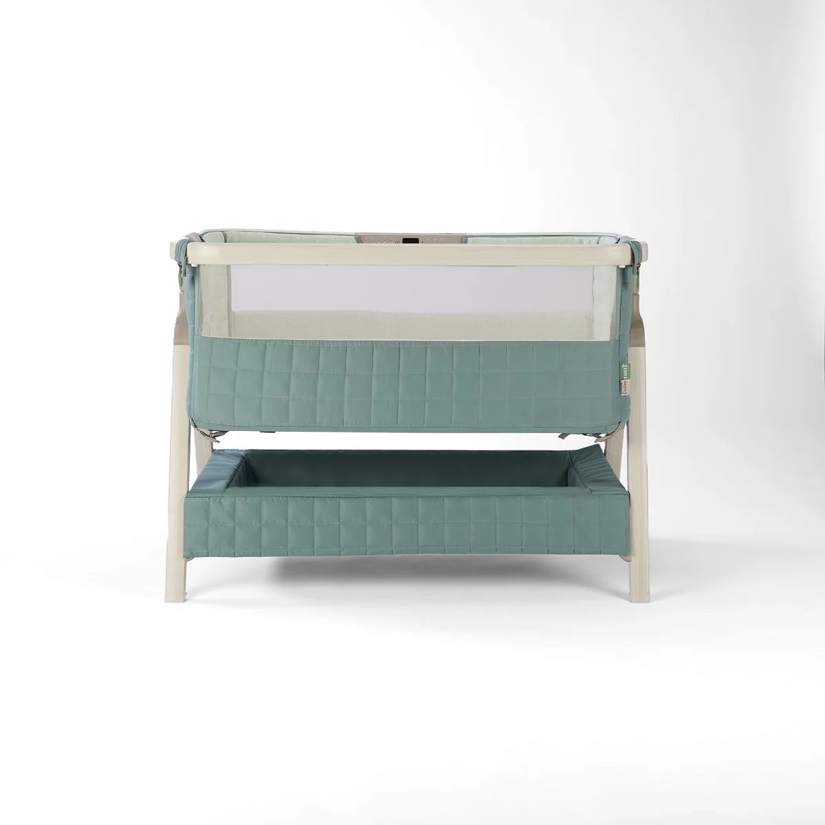 Tutti Bambini CoZee Sense Bedside Crib - Whitewash / Kelp
