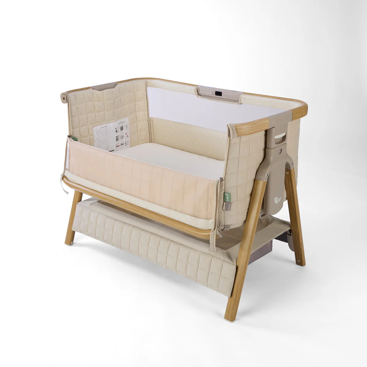 Tutti Bambini CoZee Sense Bedside Crib - Toasted Oak / Sand