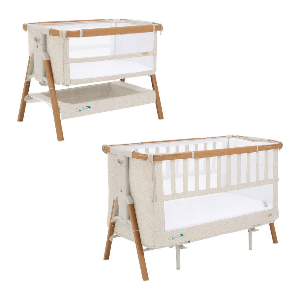 Tutti Bambini CoZee XL Bedside Crib & Cot - Scandinavian Walnut/Ecru