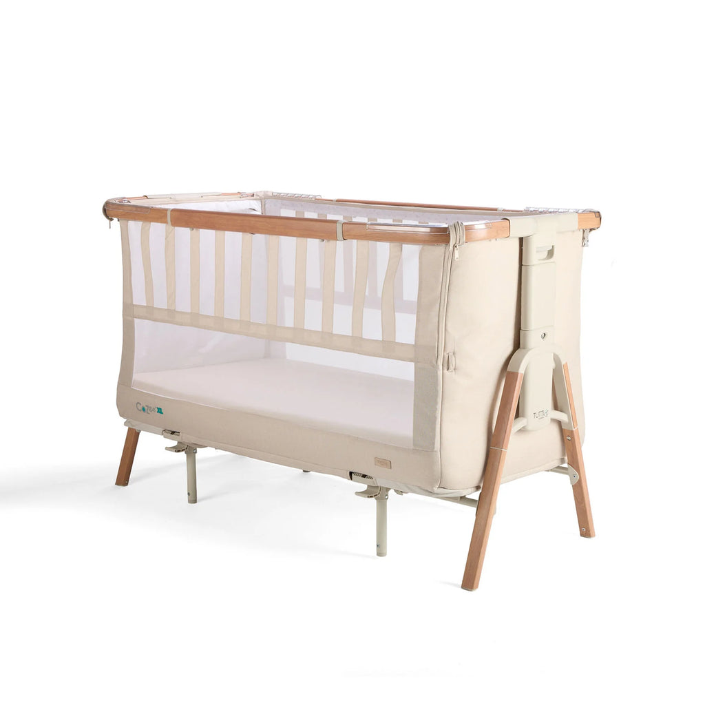 Tutti Bambini CoZee XL Bedside Crib & Cot - Scandinavian Walnut/Ecru