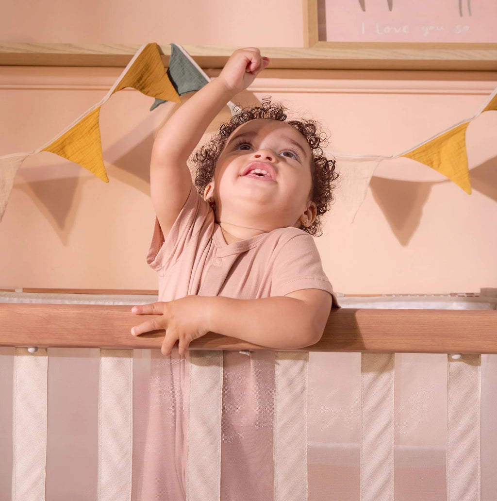 Tutti Bambini CoZee XL Bedside Crib & Cot - Scandinavian Walnut/Ecru