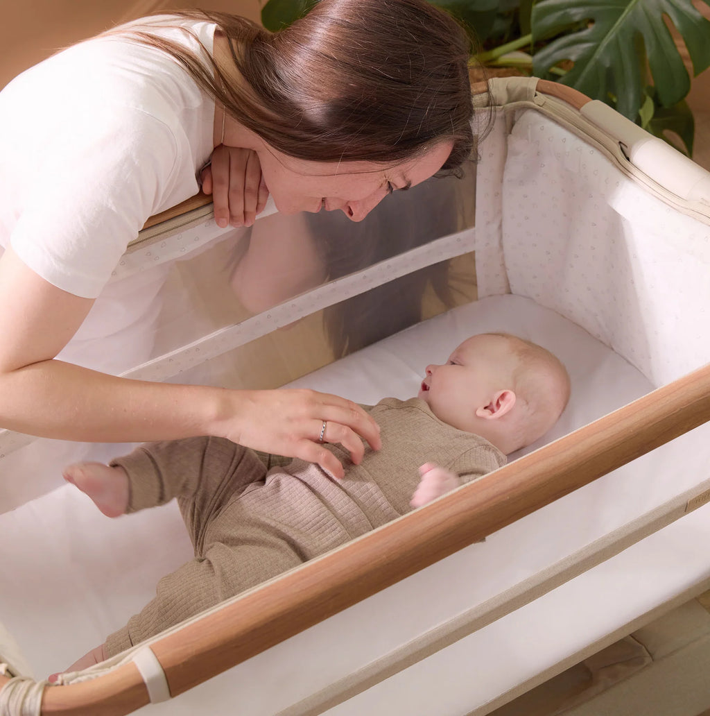 Tutti Bambini CoZee XL Bedside Crib & Cot - Scandinavian Walnut/Ecru